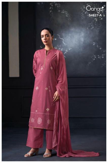 Ganga mrinali 4827 katha suit dress material wholesale kolkata west bengal